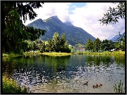 Austria, Góry, Jezioro, Alpy
